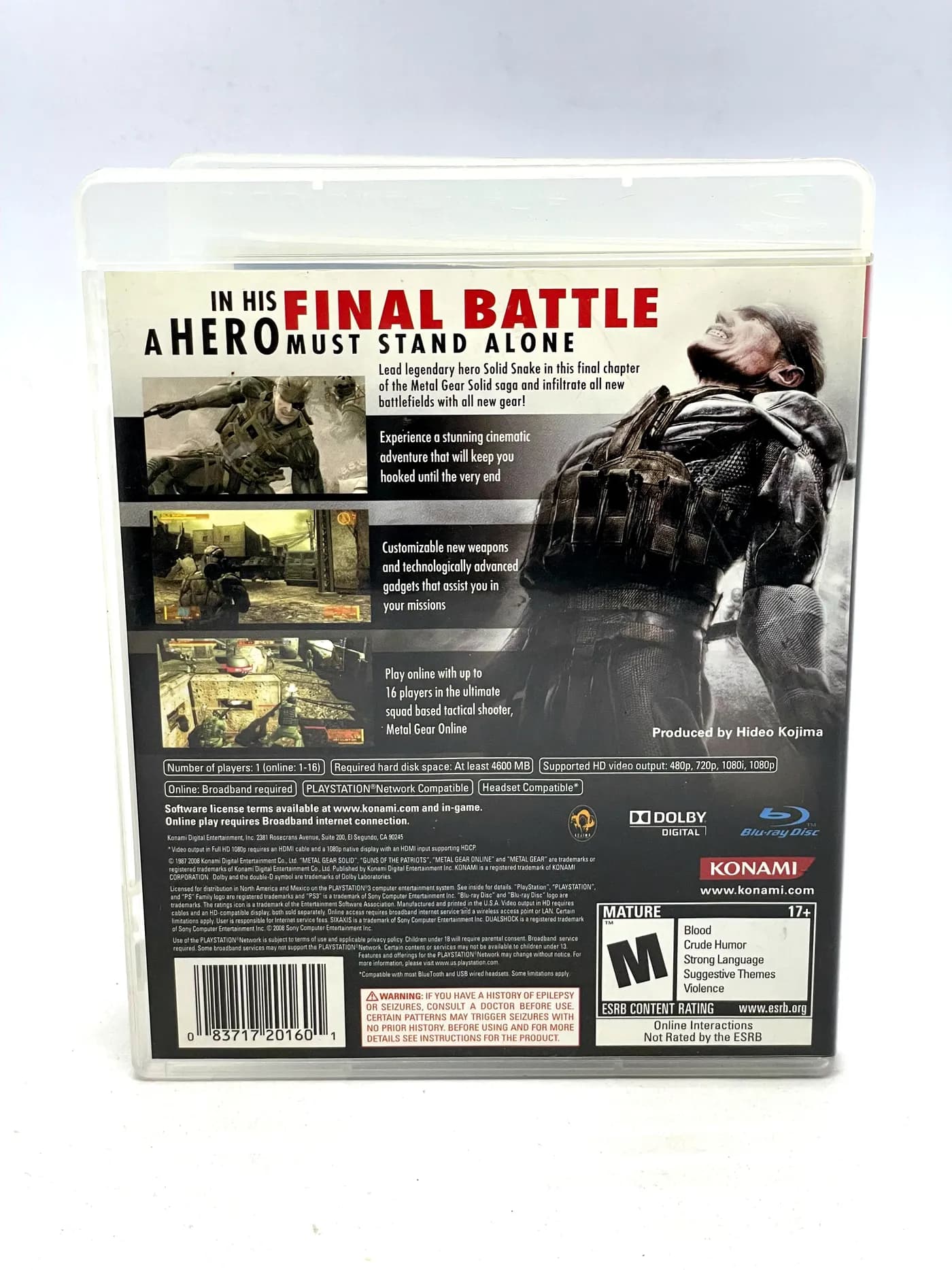 Metal Gear Solid 4 NTSC-U PS3