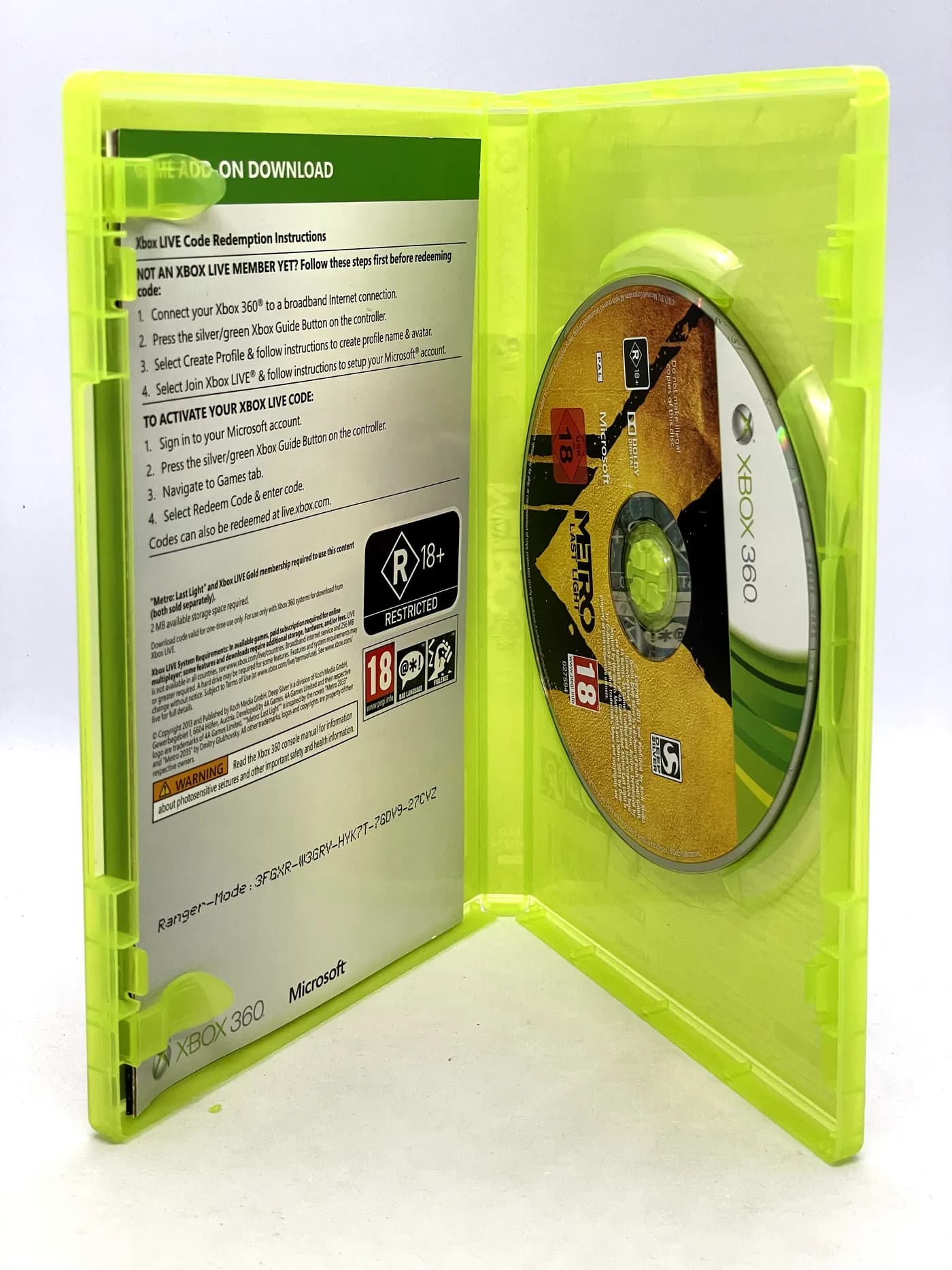 Metro Last Light Xbox 360
