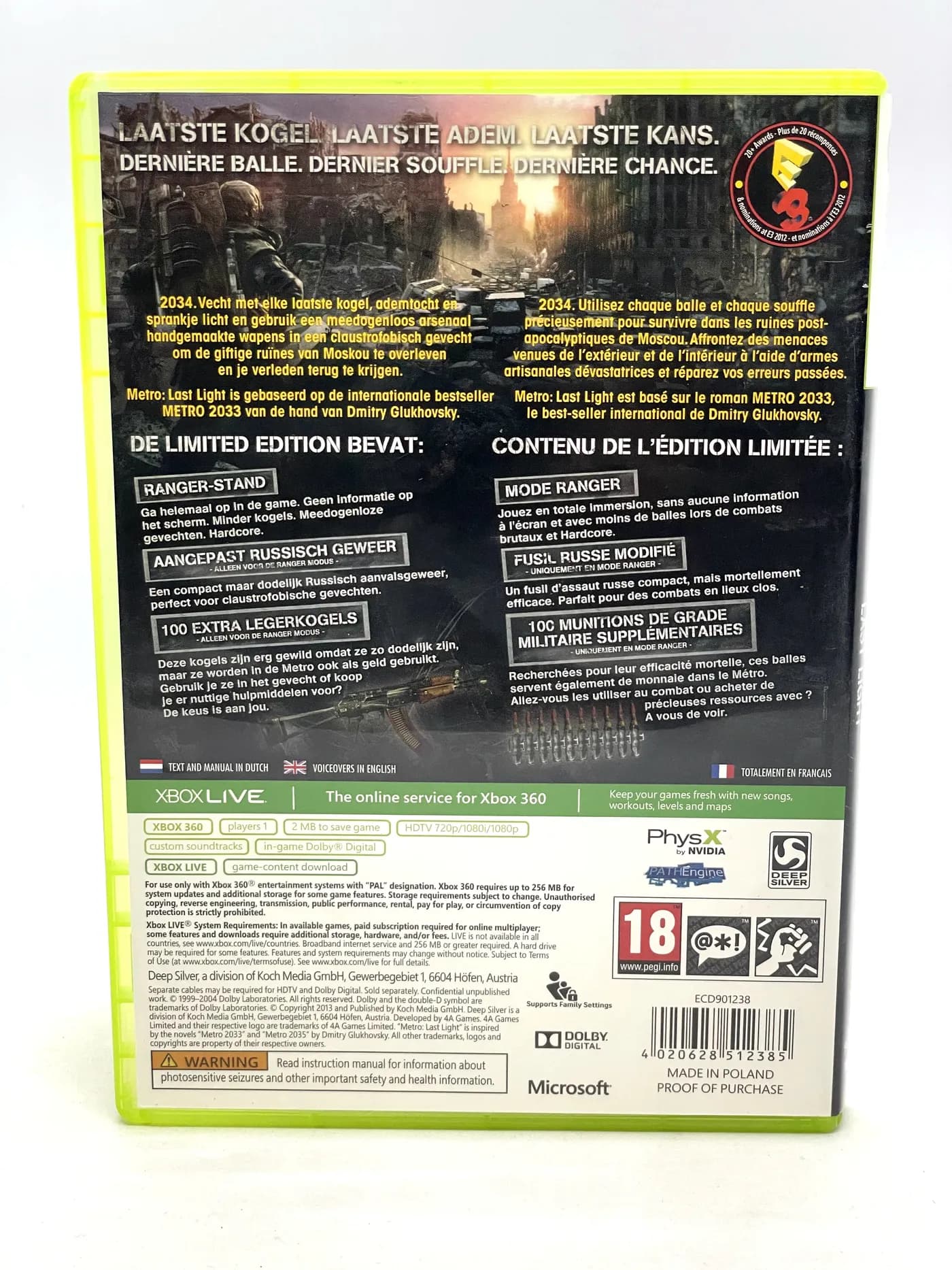 Metro Last Light Xbox 360
