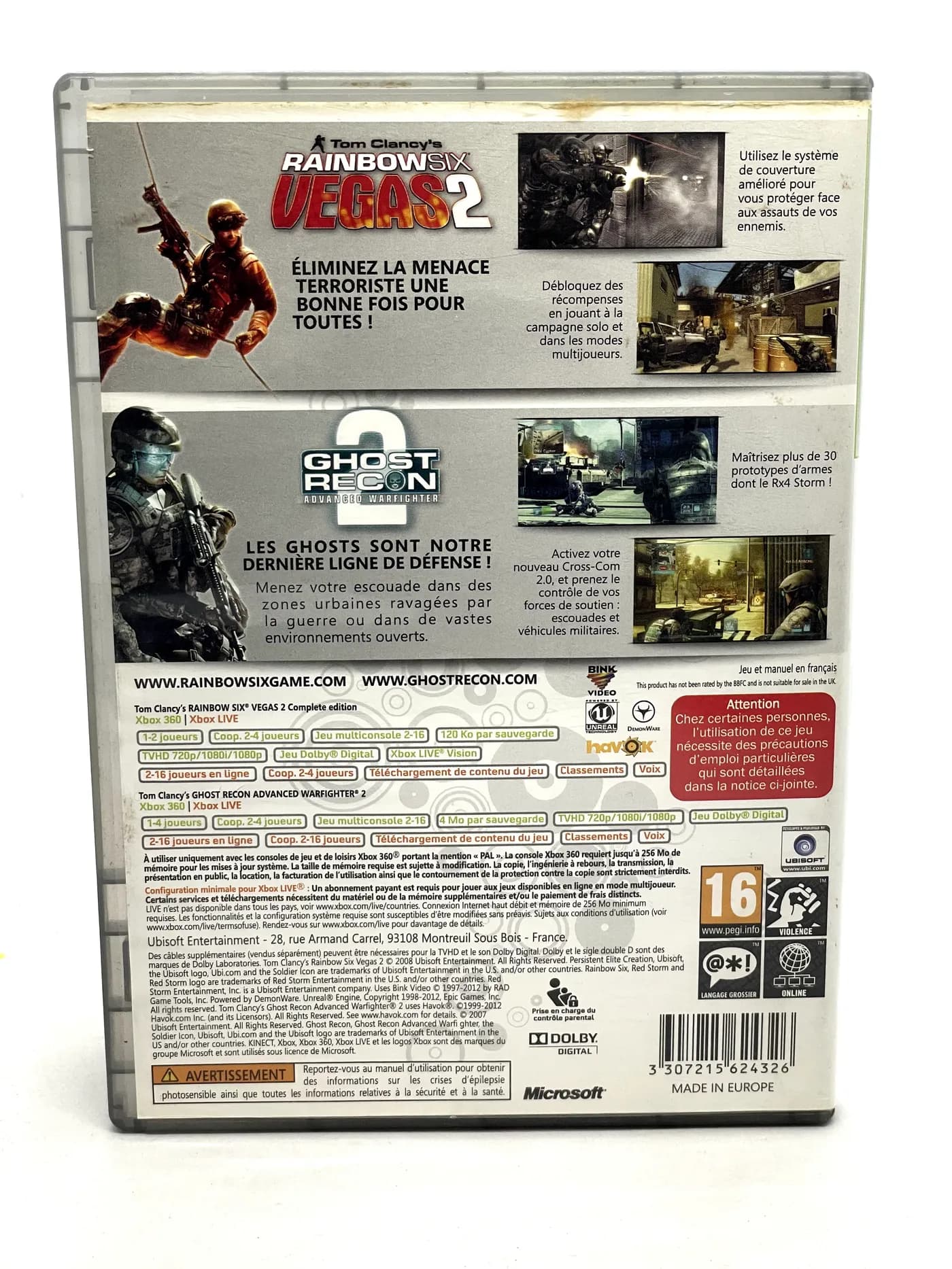 Rainbow Six Vegas 2 Complete Edition + Ghost Recon Advanced Warfighter 2 Double Pack Xbox 360