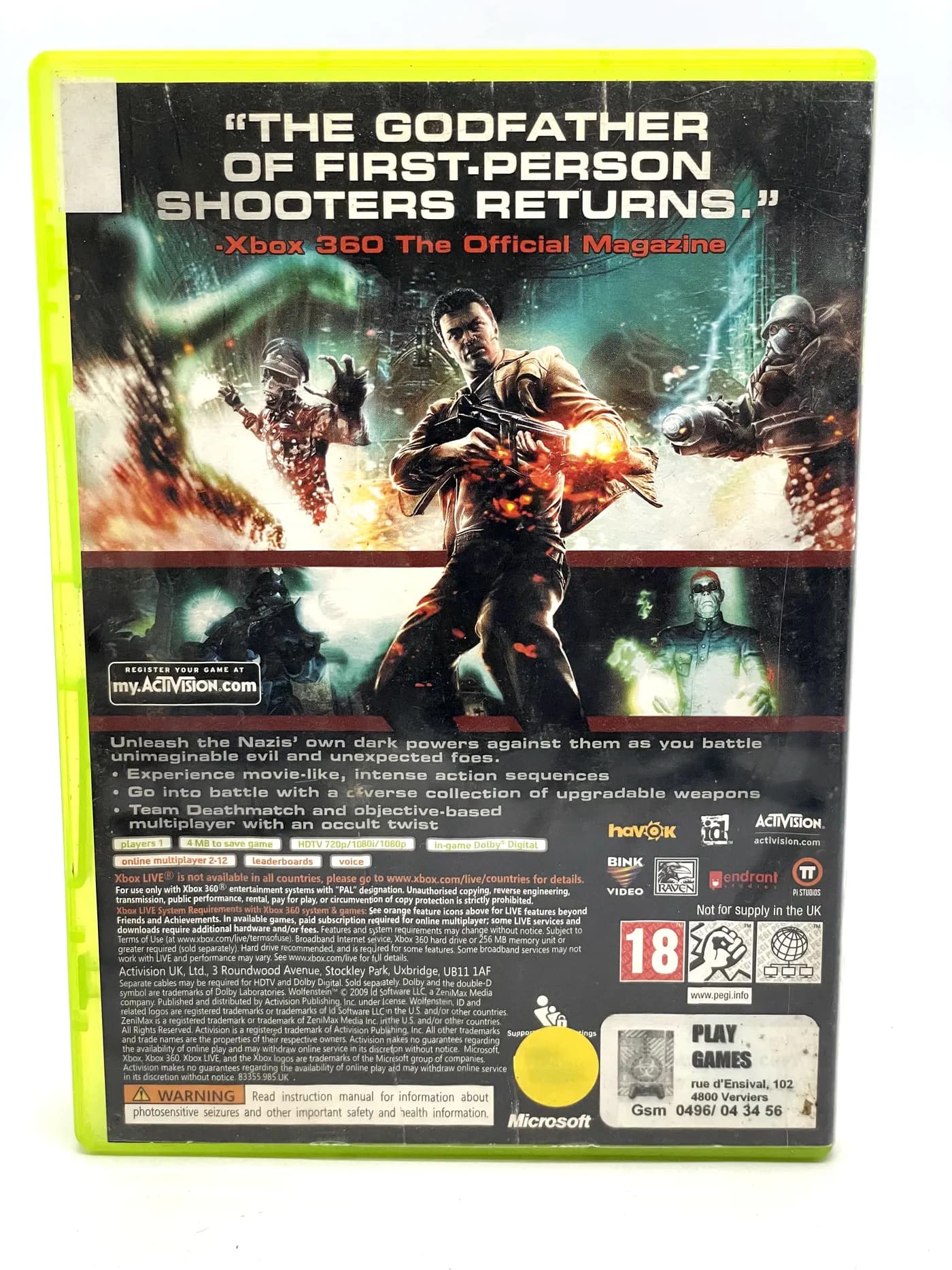 Wolfenstein Xbox 360