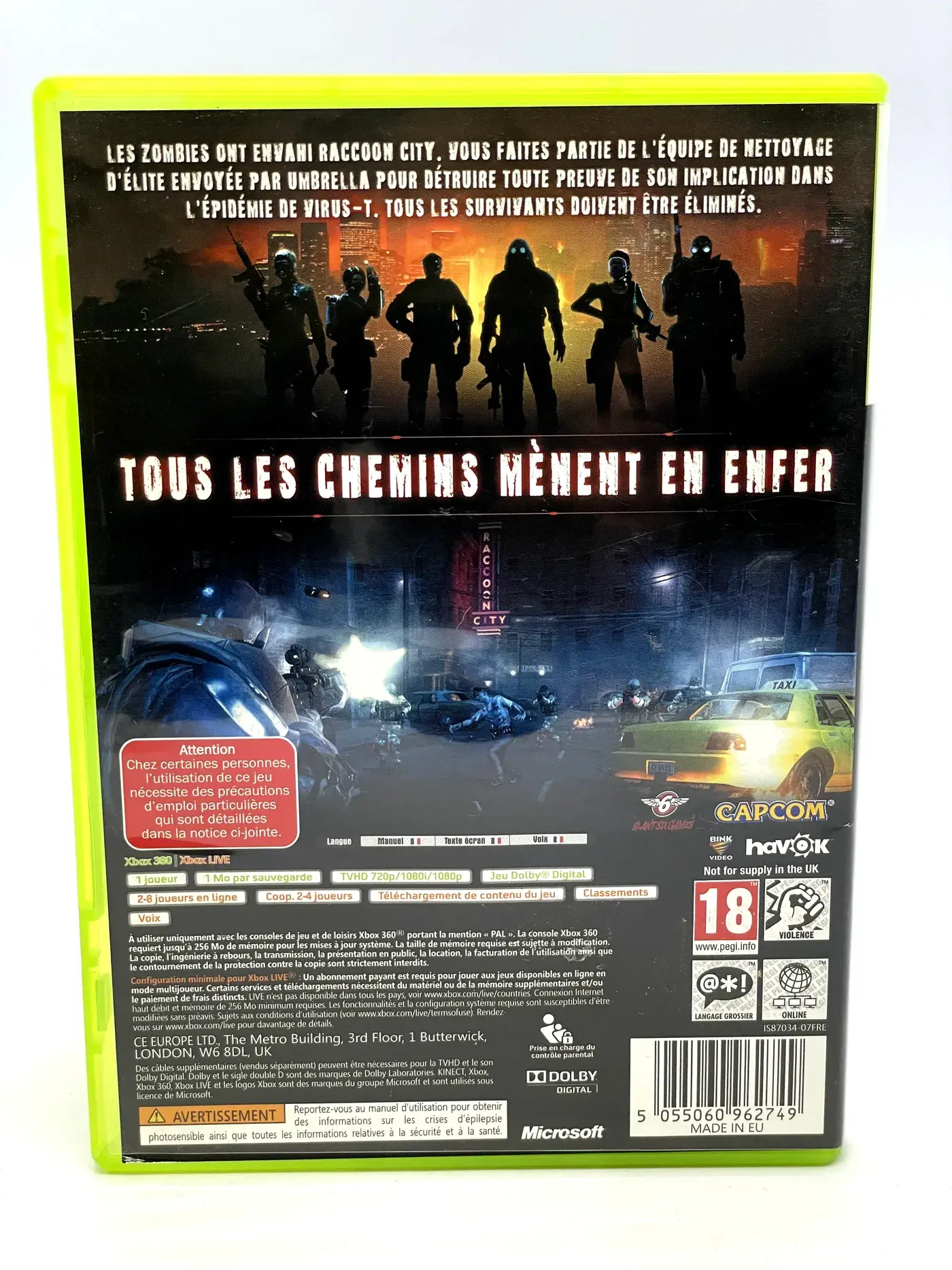 Resident Evil Operation Raccoon City Xbox 360