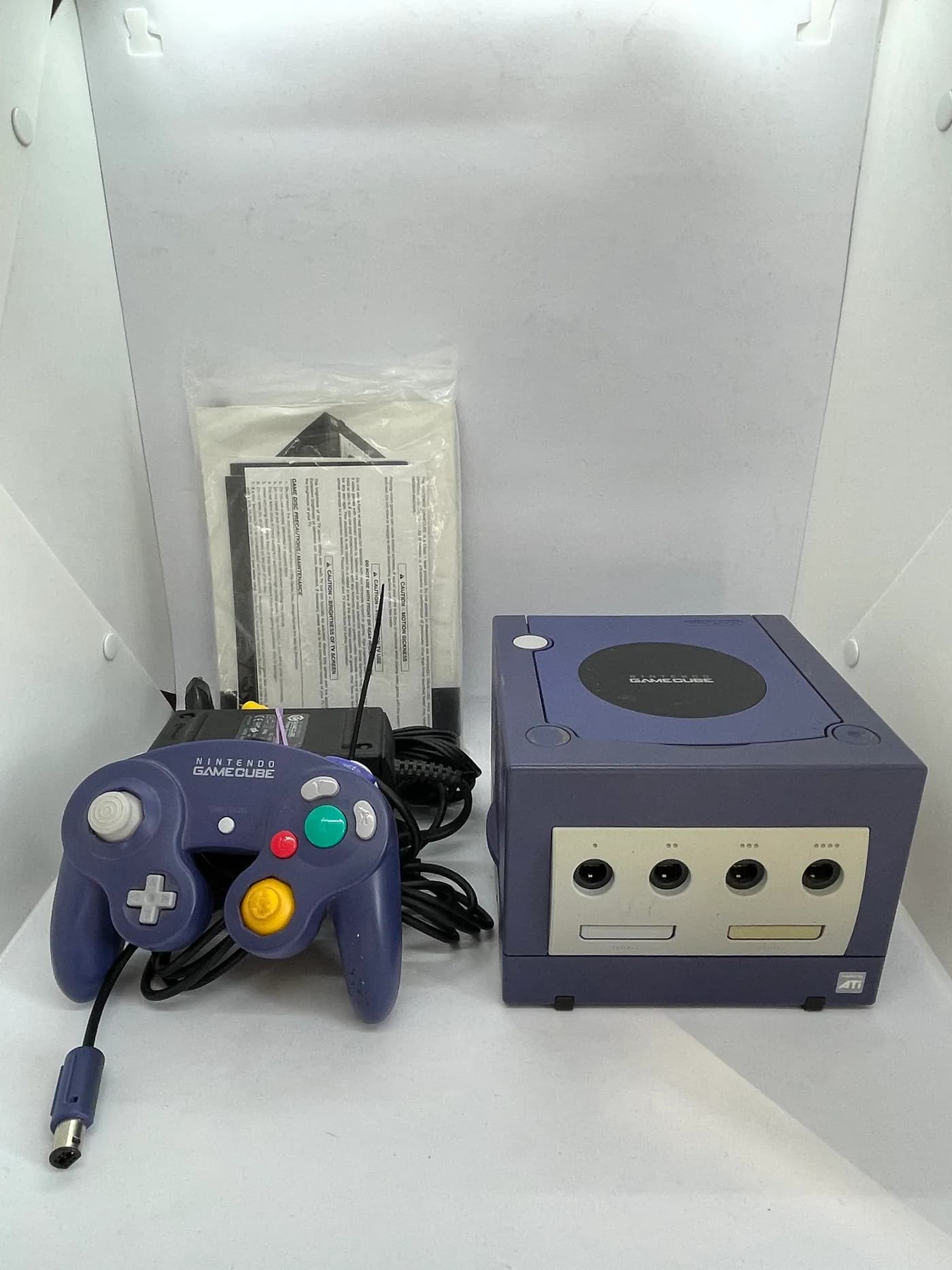 Nintendo GameCube Blue Console + Cardboard Box + Manual Set