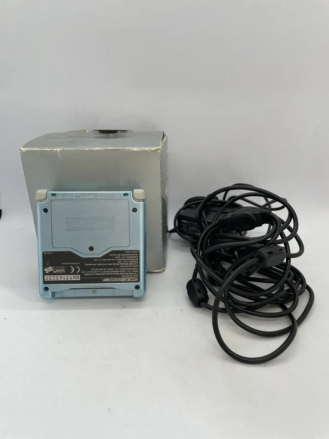 Nintendo GameBoy Advance SP Arctic Blue Console + Cardboard Set